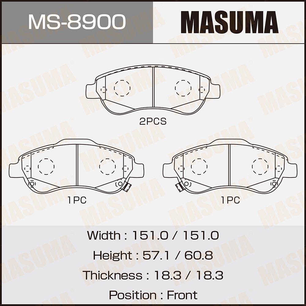MS8900 — Колодки тормозные MASUMA