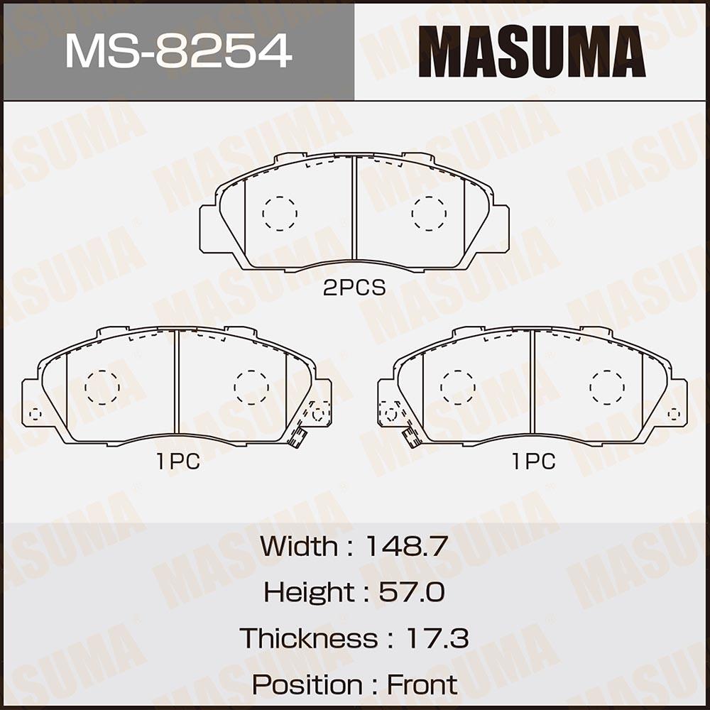 MS8254 — КОЛОДКИ ТОРМ.ПЕР., К-Т MASUMA