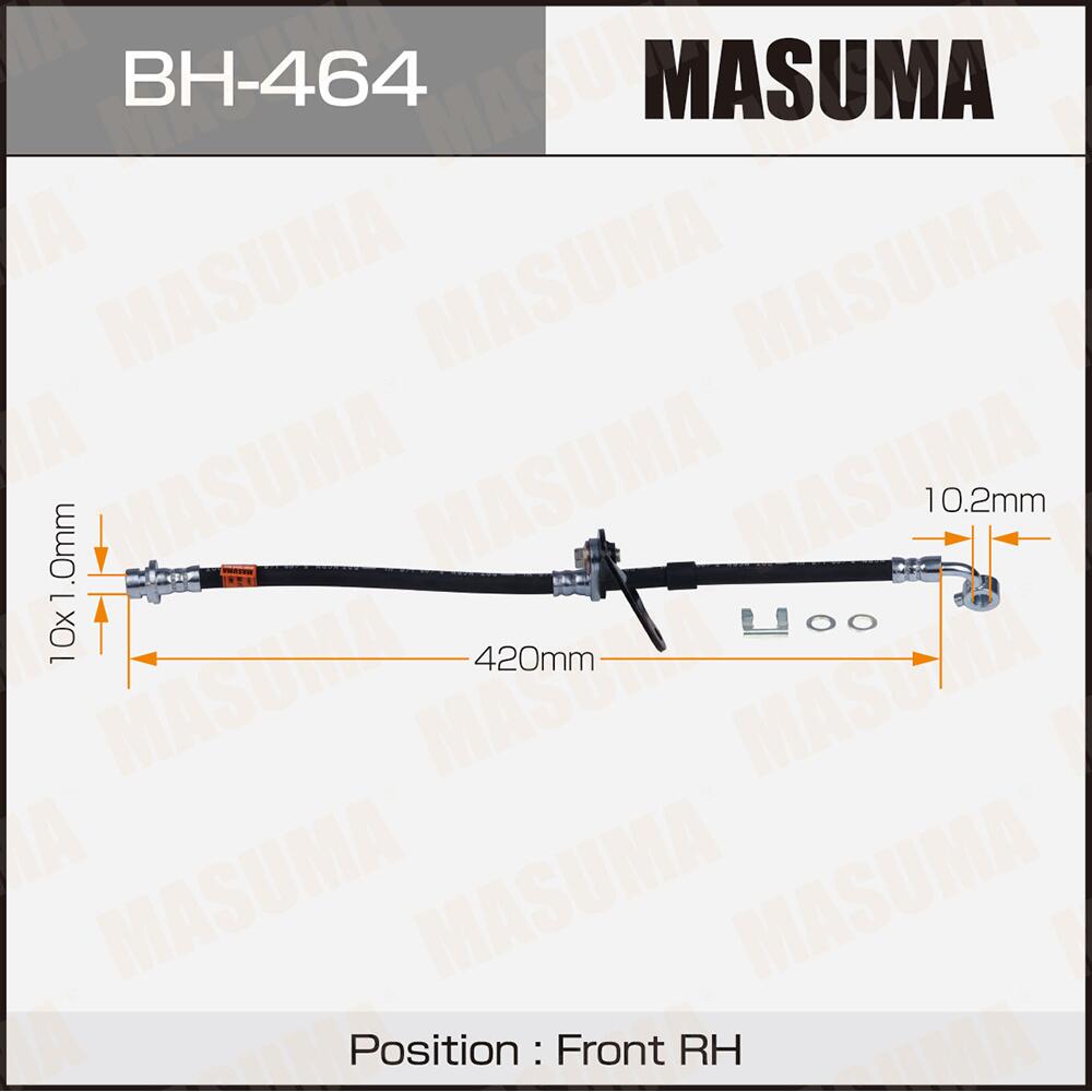 BH464 — MASшланг тормозной MASUMA BH464  H  FRONT  CIVIC FERIO, DOMANI, ORTHIA RH MASUMA
