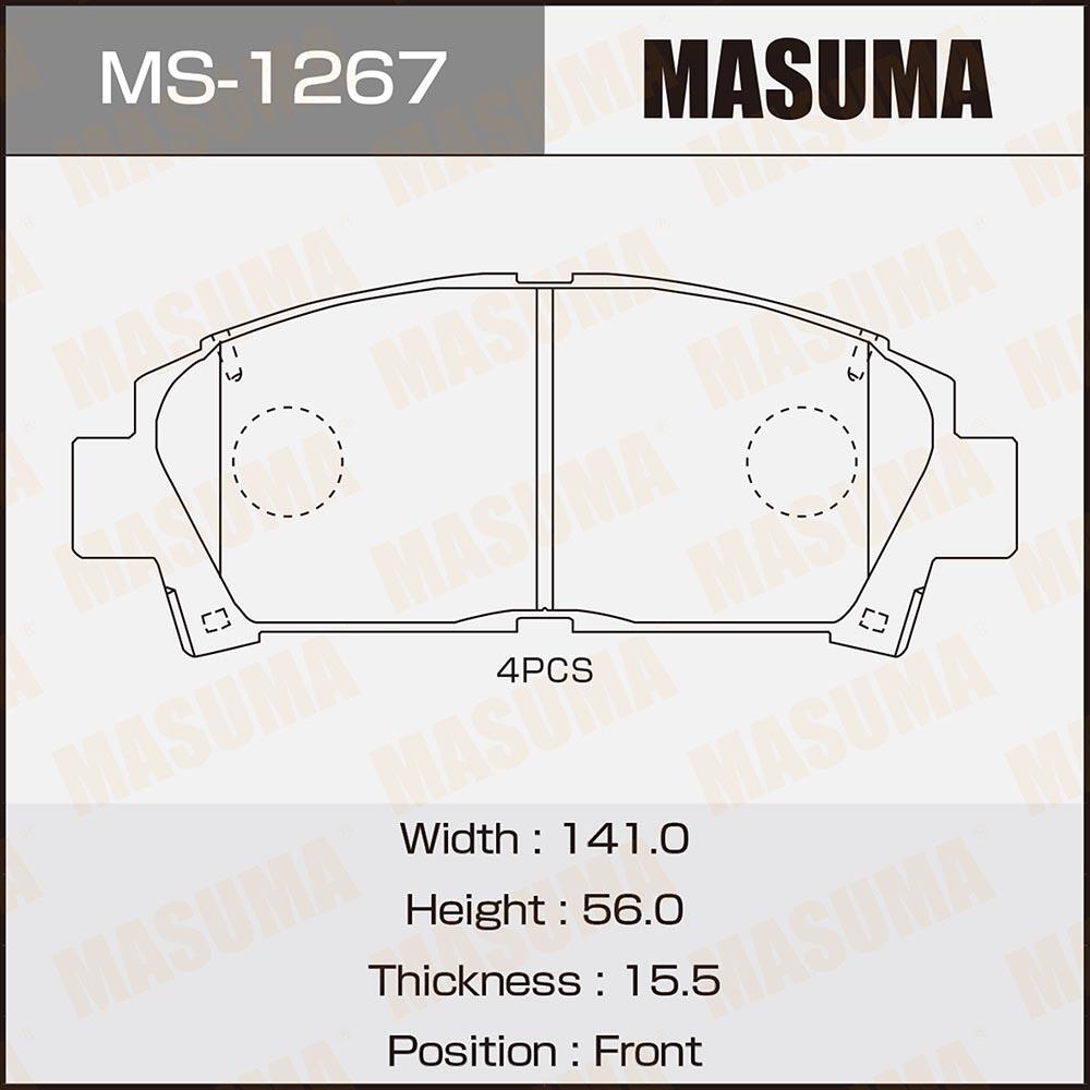 MS1267 — Колодки дисковые! передниеToyota Carina E 1.6-2.0D 93-97/Avensis 1.6i-2.0TD 97-00 MASUMA