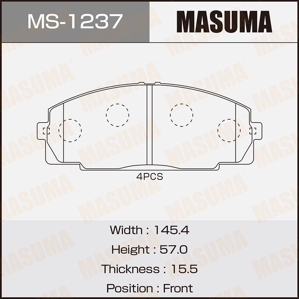 MS1237 — Колодки дисковые п.! Toyota Dyna 2.5D 00> MASUMA