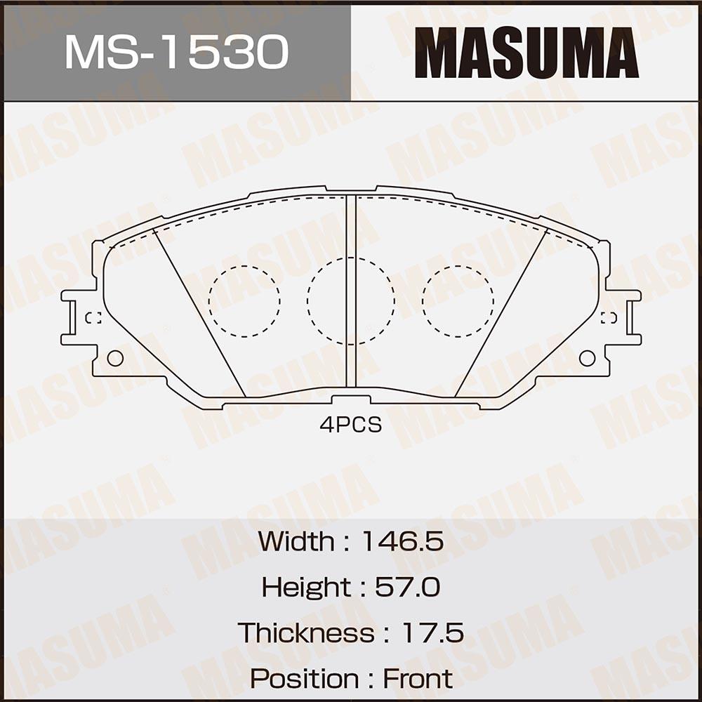 MS1530 — КОЛОДКИ ТОРМ.ПЕР., К-Т MASUMA
