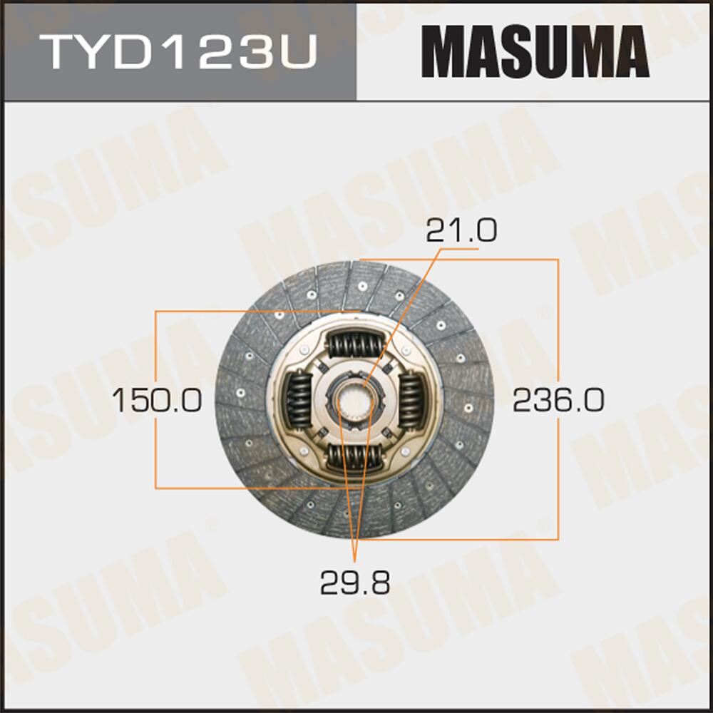 TYD123U — MASдиск сцепления  MASUMA  23615021298   TYD123U TYD113U MASUMA