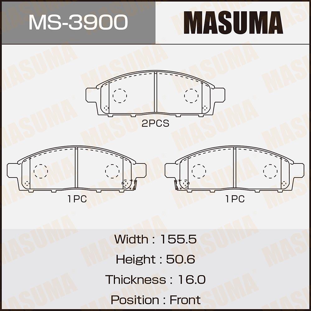 MS3900 — Колодки тормозные MASUMA