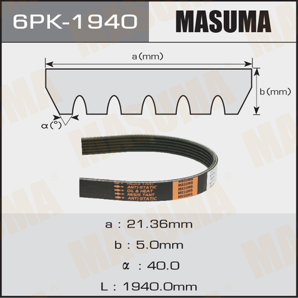 6PK1940 — Ремень поликлиновый MASUMA