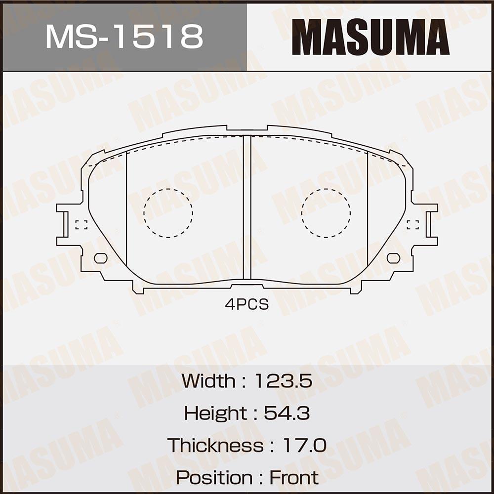 MS1518 — Колодки тормозные MASUMA
