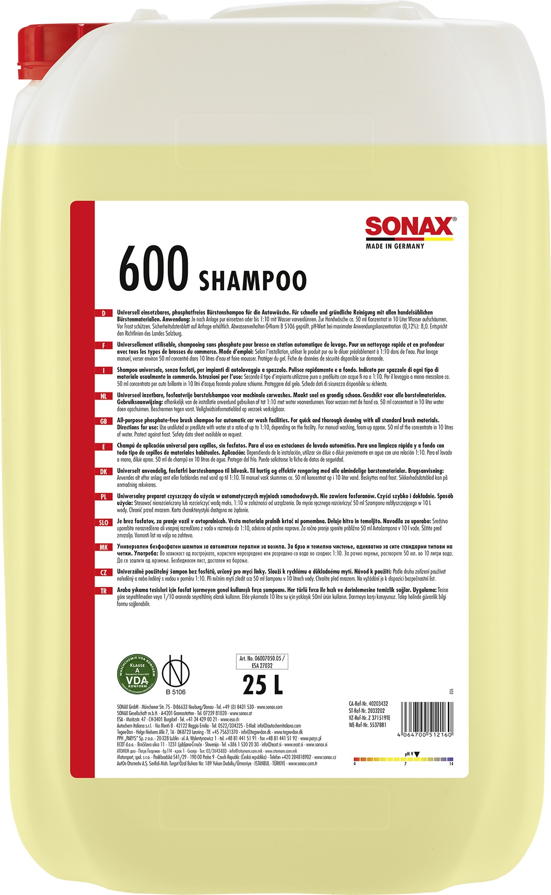 600705 — Шампуни SONAX