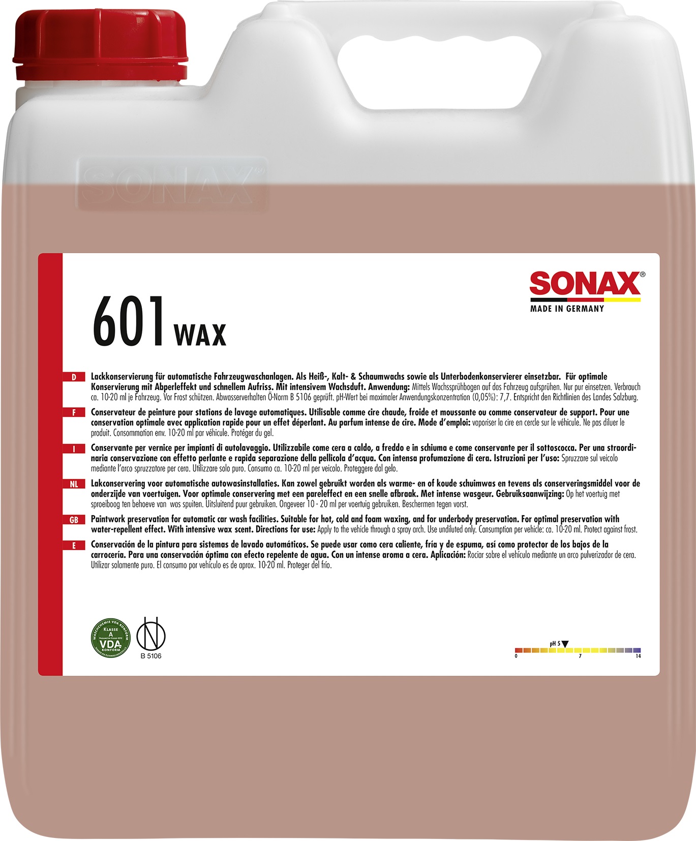 601600 — Воск (10л.) SONAX