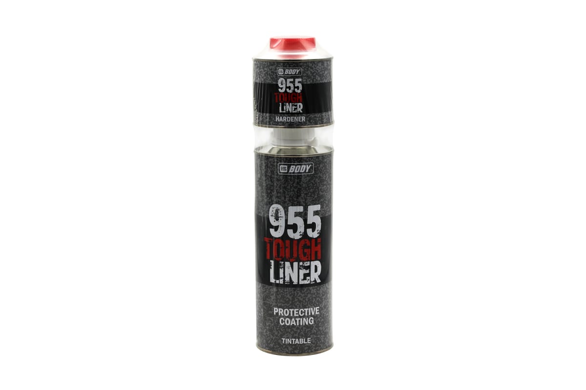 9550109551 — Сверхпрочное защитное покрытие колеруемое TOUGH LINER 955 (0,6л) + Отвердитель (0,2л) BODY 955010955 HB BODY