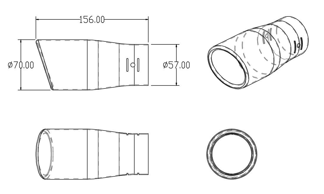 A0701009 — Насадка на глушитель 70х157х57мм хром ARNEZI