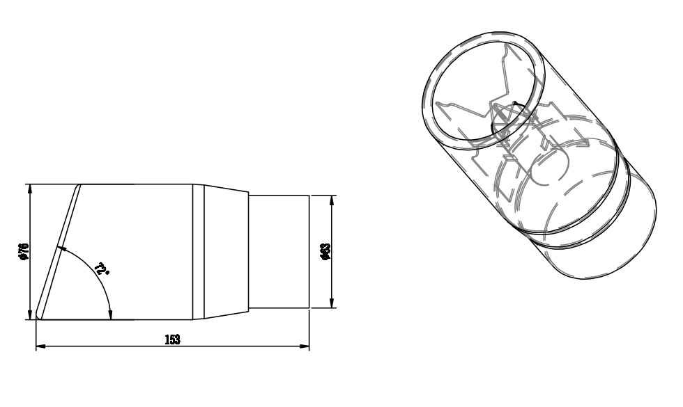 A0701005 — Насадка на глушитель 86х160х63мм хром ARNEZI