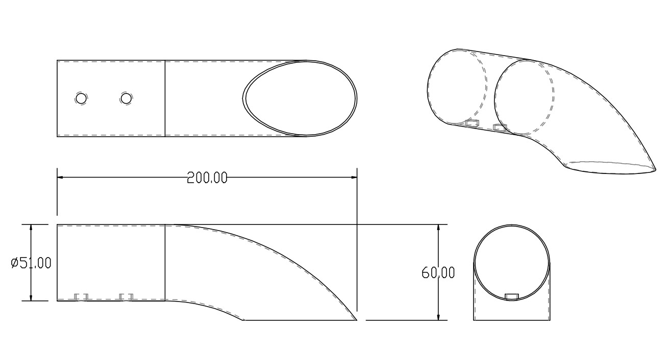 A0701022 — Насадка на глушитель 61х200х50мм хром ARNEZI