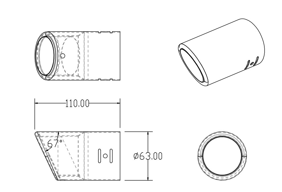 A0701015 — Насадка на глушитель 63х120х63мм хром ARNEZI
