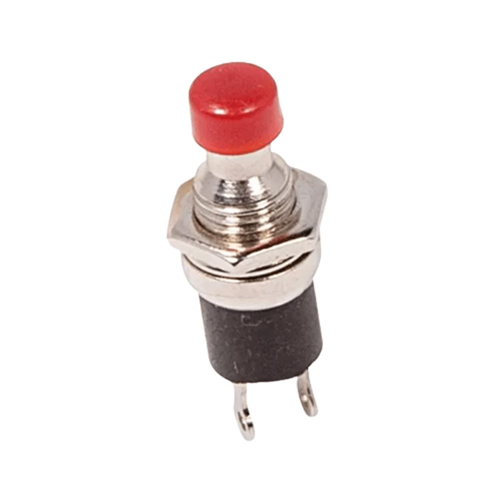 363310 — Выключатель-кнопка металл Ø7.2 мм Micro красная 220V 2А 2с ON-OFF REXANT REXANT