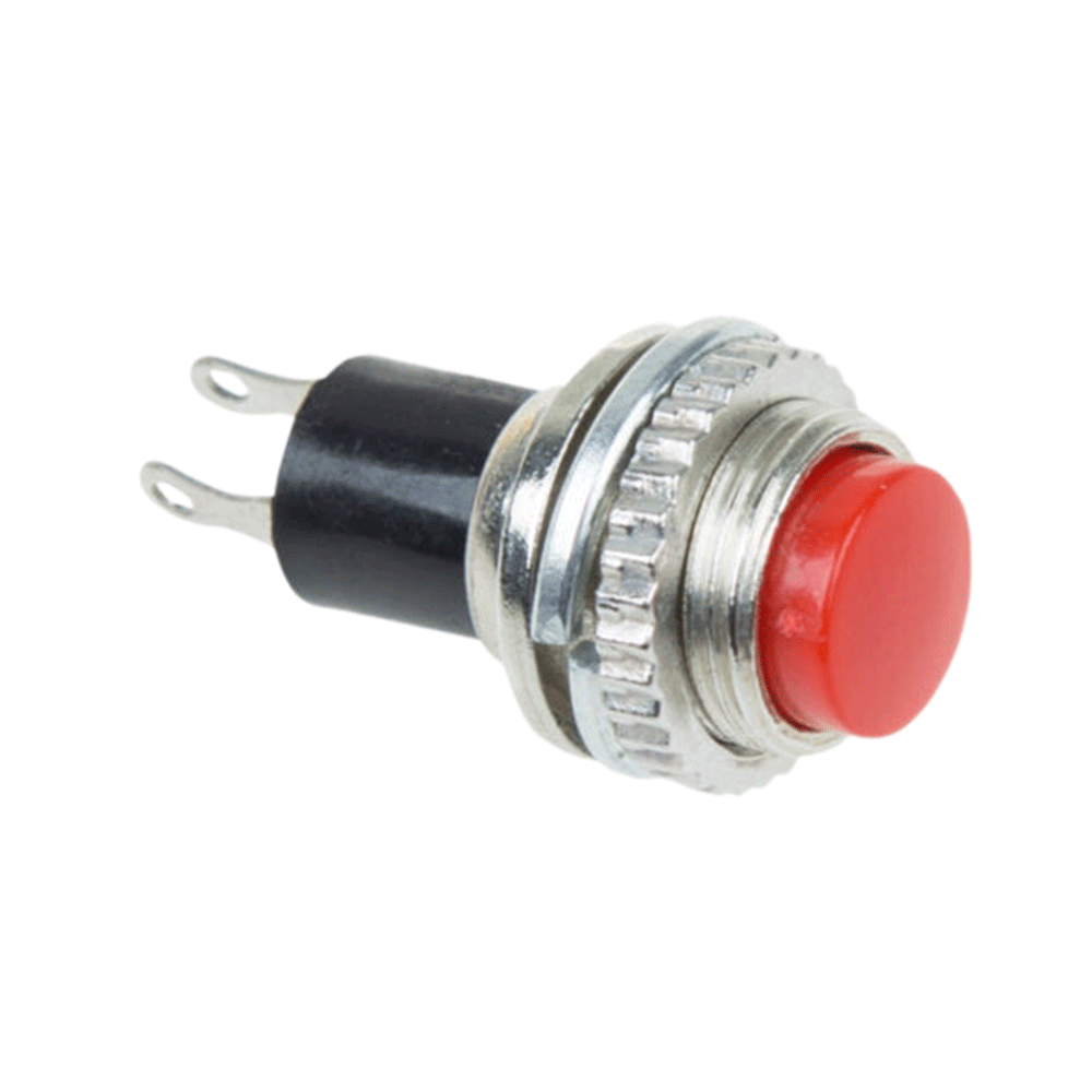 363331 — Выключатель-кнопка металл Ø10.2 мм Mini красная 250V 2А 2с ON-OFF REXANT REXANT