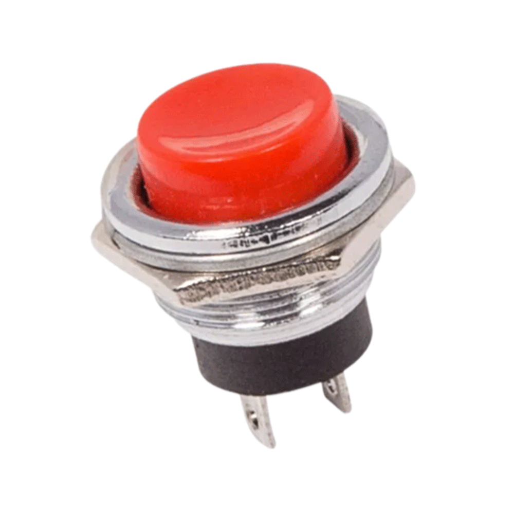 363351 — Выключатель-кнопка металл Ø16.2 мм красная 250V 2А 2с ON-OFF REXANT REXANT