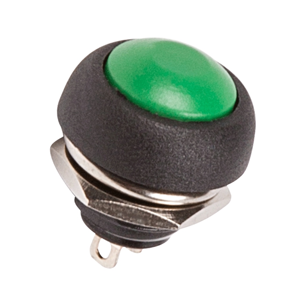 363053 — Выключатель-кнопка без фиксации Micro зеленая 250V 1А 2с OFF-ON REXANT REXANT
