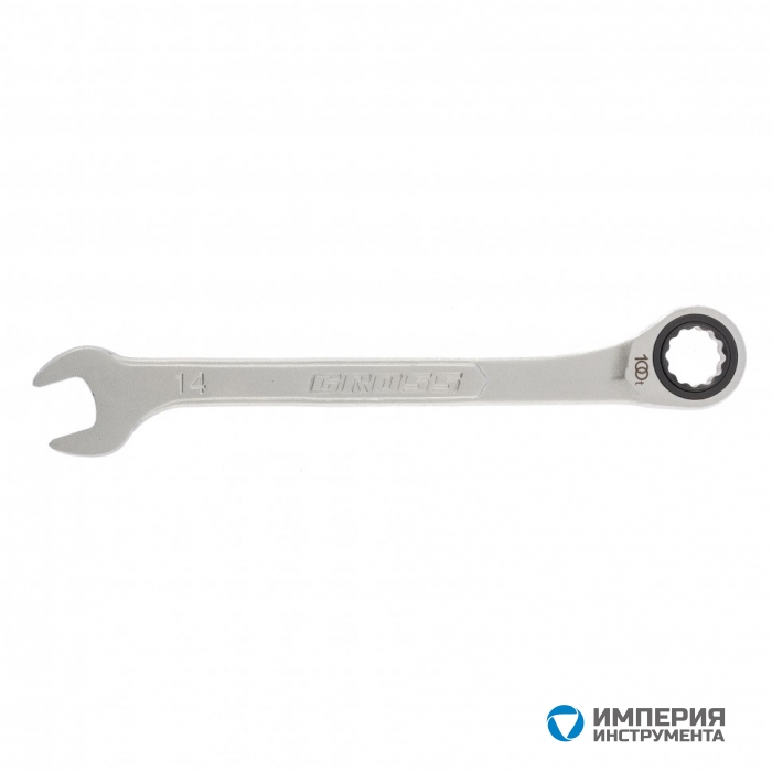 14852 — Ключ комбинированный трещоточный GROSS, 14 мм, количество зубьев 100 GROSS