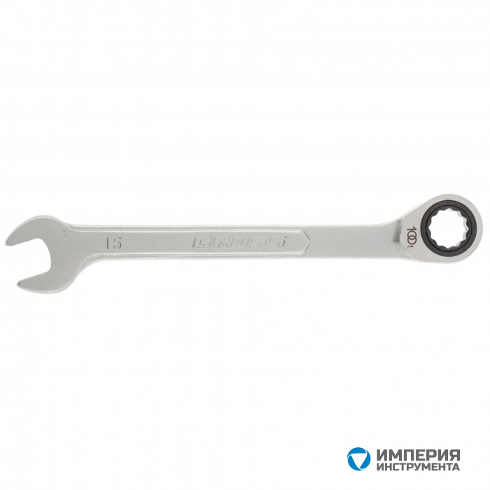 14853 — Ключ комбинированный трещоточный GROSS, 15 мм, количество зубьев 100 GROSS