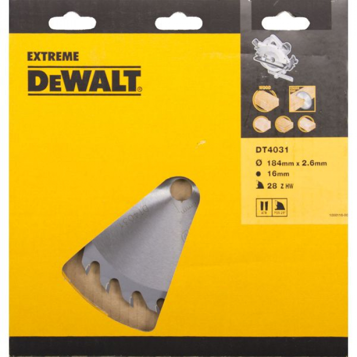 DT4031QZ — Пильный диск 184/16мм DeWALT EXTREME WORKSHOP DT4031 DEWALT