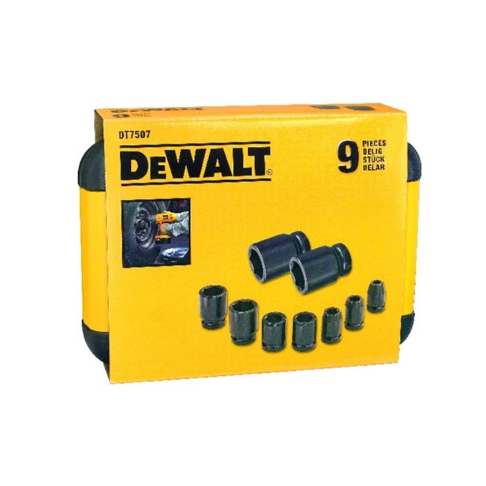 DT7507QZ — Набор торцевых головок DeWALT EXTREME IMPACT DT7507, 9 предметов в боксе DEWALT