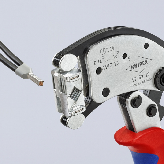 KN975318 — Инструмент для тетрагональной опрессовки точеных контактов Twistor16 KNIPEX KN-975318 KNIPEX