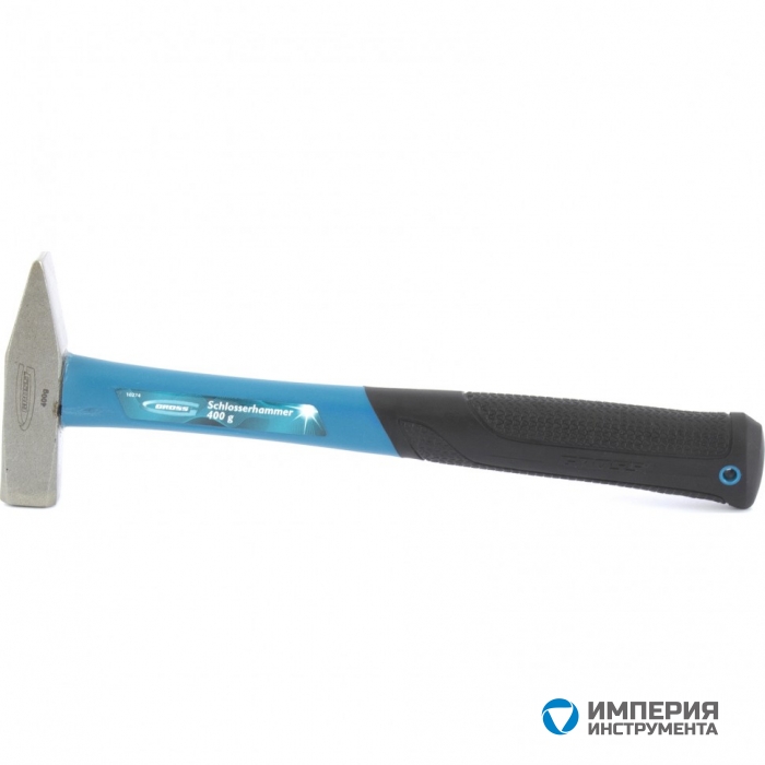 10274 — Молоток слесарный GROSS, 400 г, квадратный боек, фибергласовая обрезиненная рукоятка GROSS