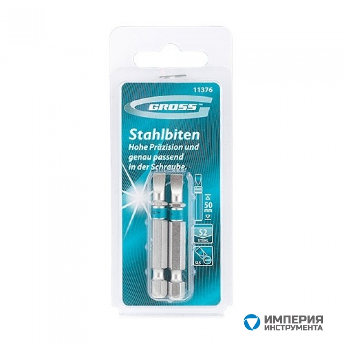 11376 — Набор бит GROSS SL5 х 50, сталь S2,2 шт GROSS