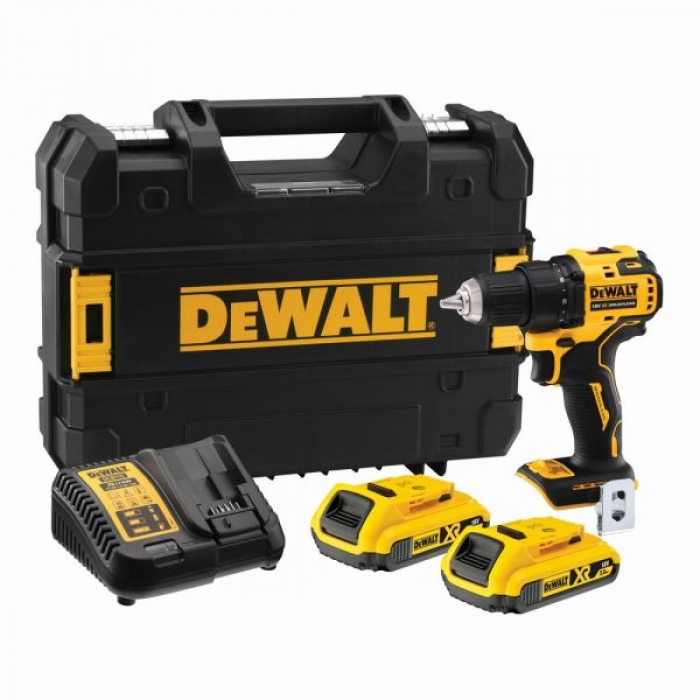 DCD708D2TQW — Аккумуляторная бесщеточная дрель-шуруповерт DeWALT, 18 В, 1650 об/мин, с 2 АКБ 2 Ач и ЗУ, в кейсе TSTAK, DCD708D2T DEWALT