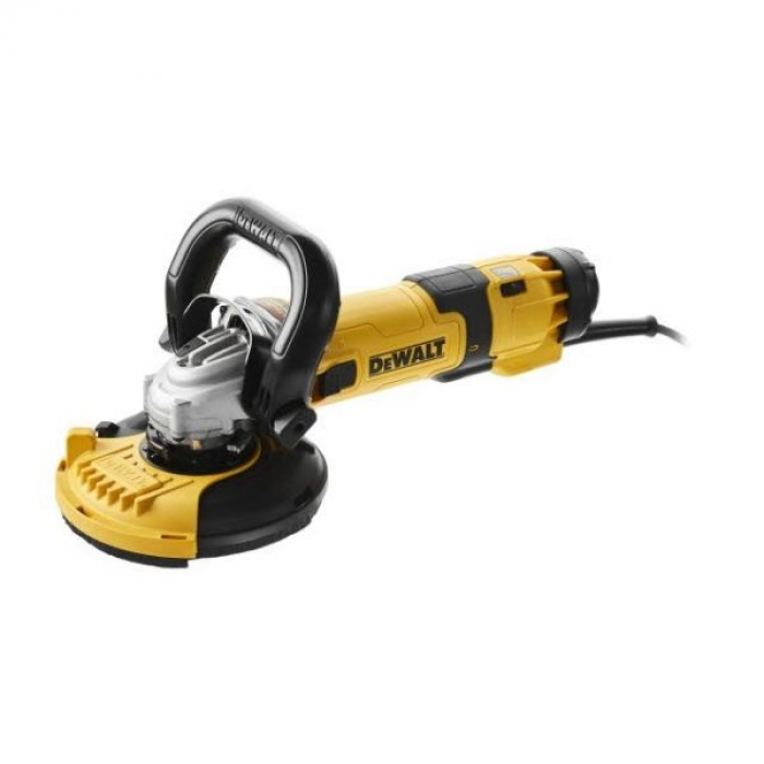 DWE4257KTQS — Угловая шлифмашина DeWALT DWE4257KT, 1500 Вт, 125 мм, антивибрационная ручка, кожух и чашка для шлифования DEWALT