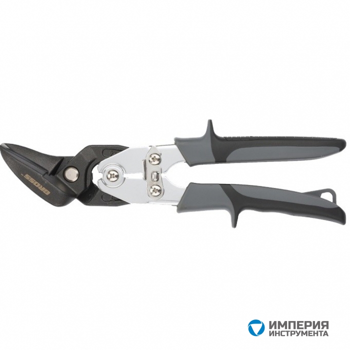 78349 — Ножницы по металлу GROSS "PIRANHA", усиленные, 255 мм, прямой и левый рез, сталь СrMo, двухкомпонентные рукоятки GROSS