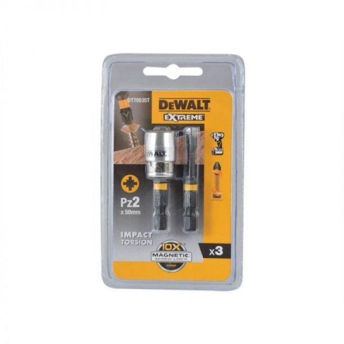 DT70535TQZ — Биты DeWALT DT70535T, FLEXTORQ PZ2 50 мм, c магнитным держателем MAGNETIC SCREW LOCK DEWALT