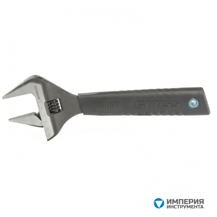 15569 — Ключ разводной GROSS 250 мм. CrV, тонкие губки, защитные насадки GROSS