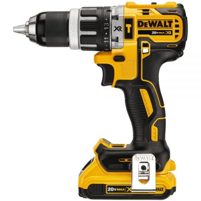 DCD796D2QW — Аккумуляторная бесщеточная ударная дрель-шуруповерт DeWALT, 18 В, 2000 об/мин, 34000 уд/мин, с 2 АКБ 2 Ач и ЗУ, в кейсе, DCD796D2 DEWALT