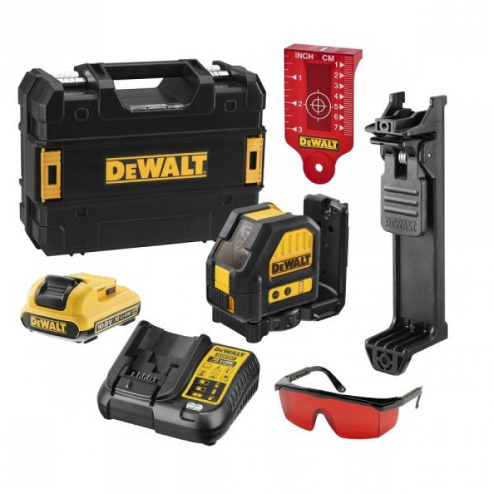 DCE088D1RQW — Самовыравнивающийся линейный КРАСНЫЙ лазерный уровень DeWALT DCE088D1R DEWALT