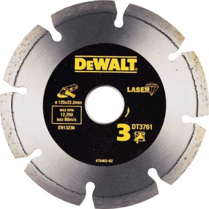 DT3761XJ — Алмазный круг сегментный по граниту DeWALT DT3761, 125 x 22.2 мм, h=7.5 DEWALT