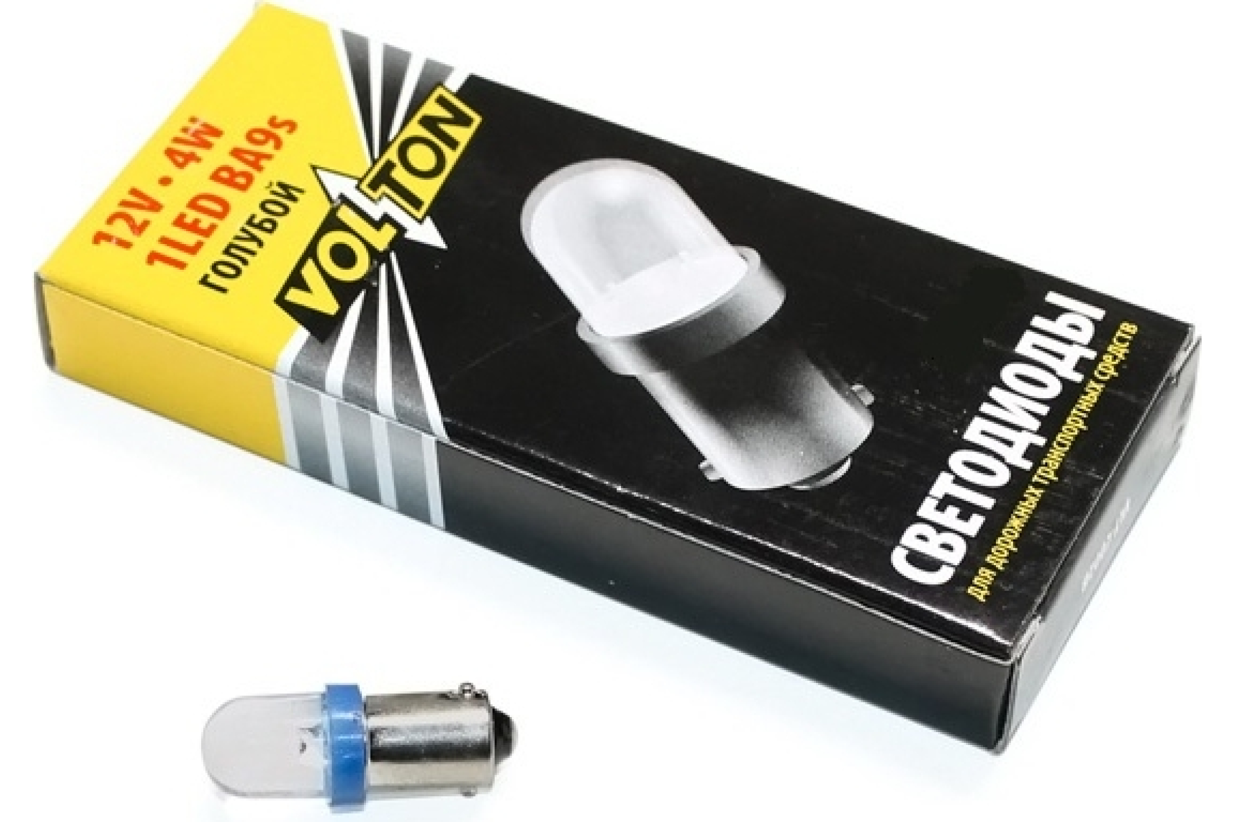 C002BLUE — Лампа VOLTON светодиодная, Т8, BA9S, 12 В, 4 Вт, 1 LED, для салона/габаритов, голубой VLT C002-BLUE VOLTON
