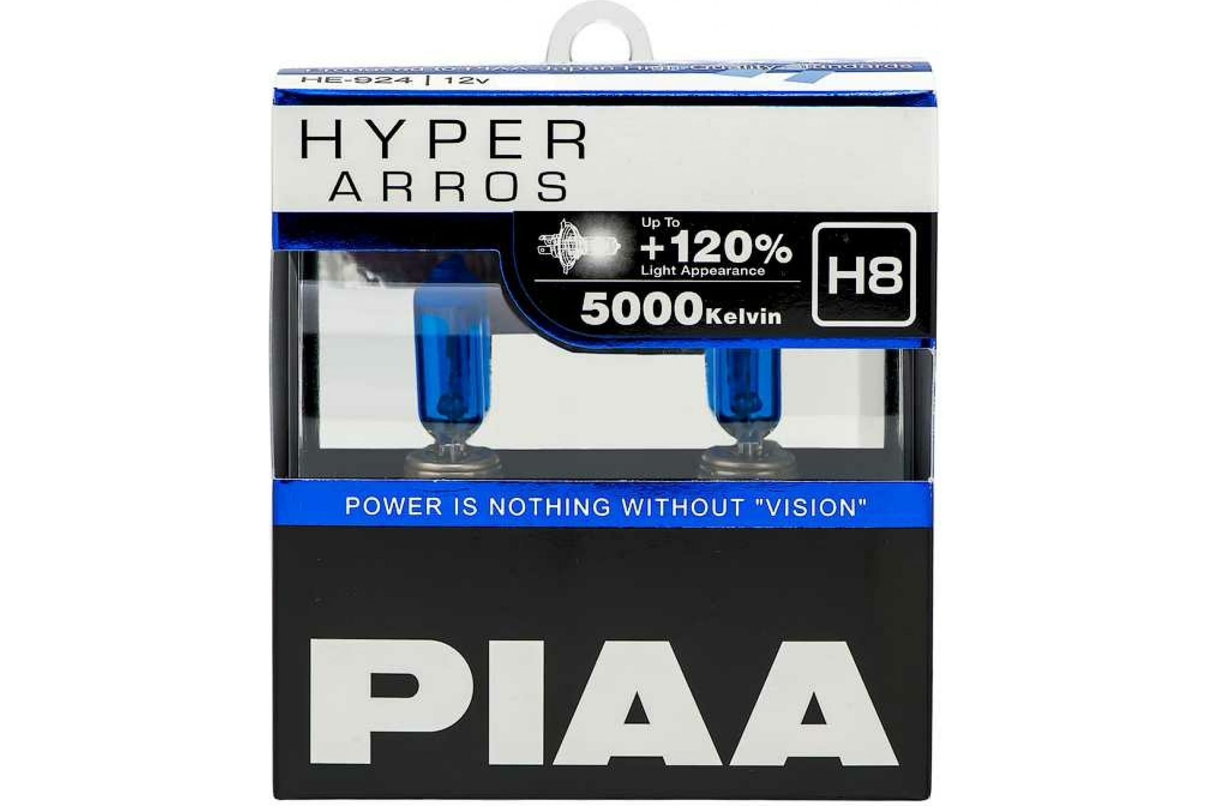 HE924H8 — Лампы галогенные HYPER ARROS  (H8)  5000K 55W (2 шт) Светоотдача +120 PIAA