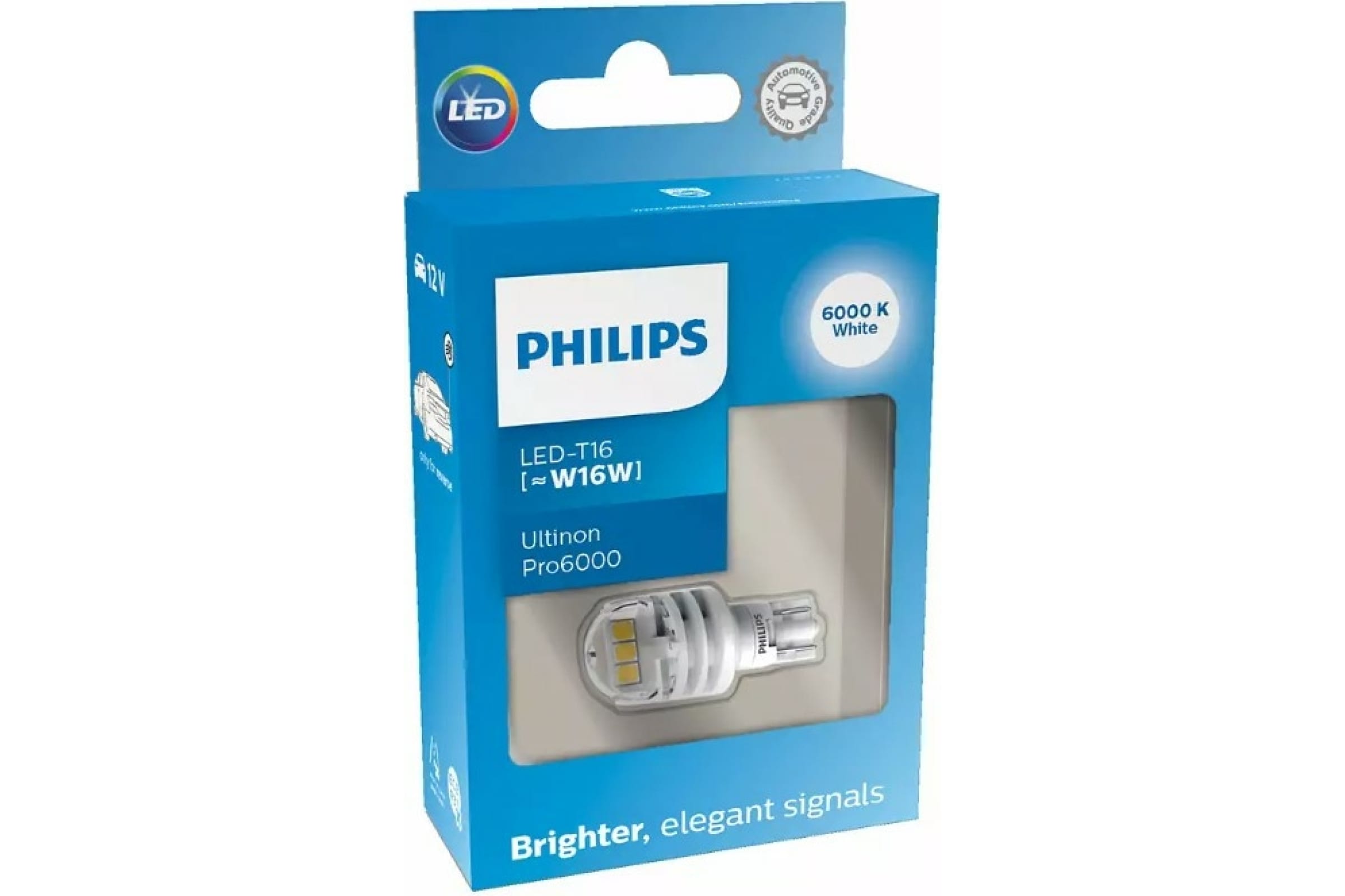 11067CU60X1 — Автолампа PHILIPS W16W, W2.1x9.5d, LED, WHITE, Ultinon Pro6000, 6000 К, 250 Лм, 12 В 11067CU60X1 PHILIPS
