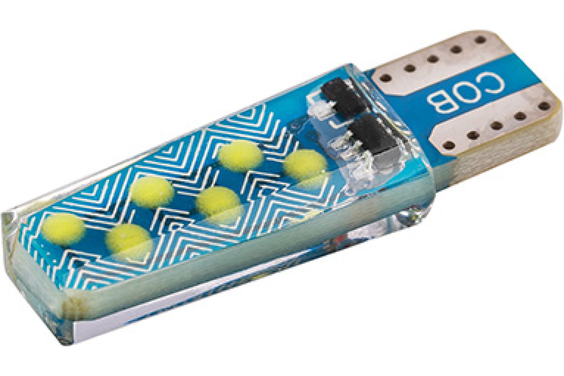 S08201511 — Автолампа SKYWAY диод, T10 (W5W), 12 В, 12 COB диодов, без цоколя, 1-конт., белая S08201511 SKYWAY