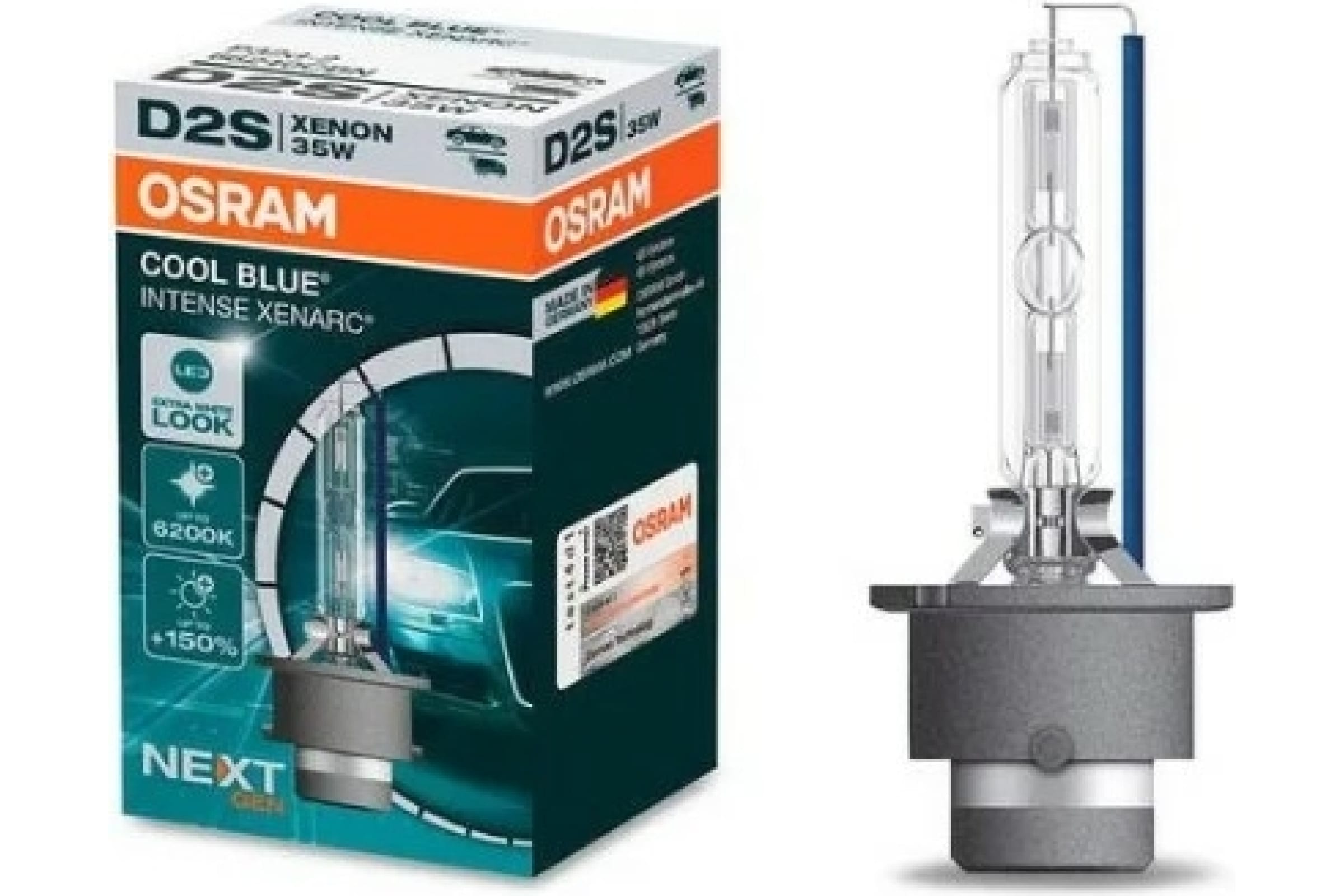 66240CBN — Лампа D2S 35W XENARC COOL BLUE INTENSE (next generation) 6200K, картон 1шт. OSRAM