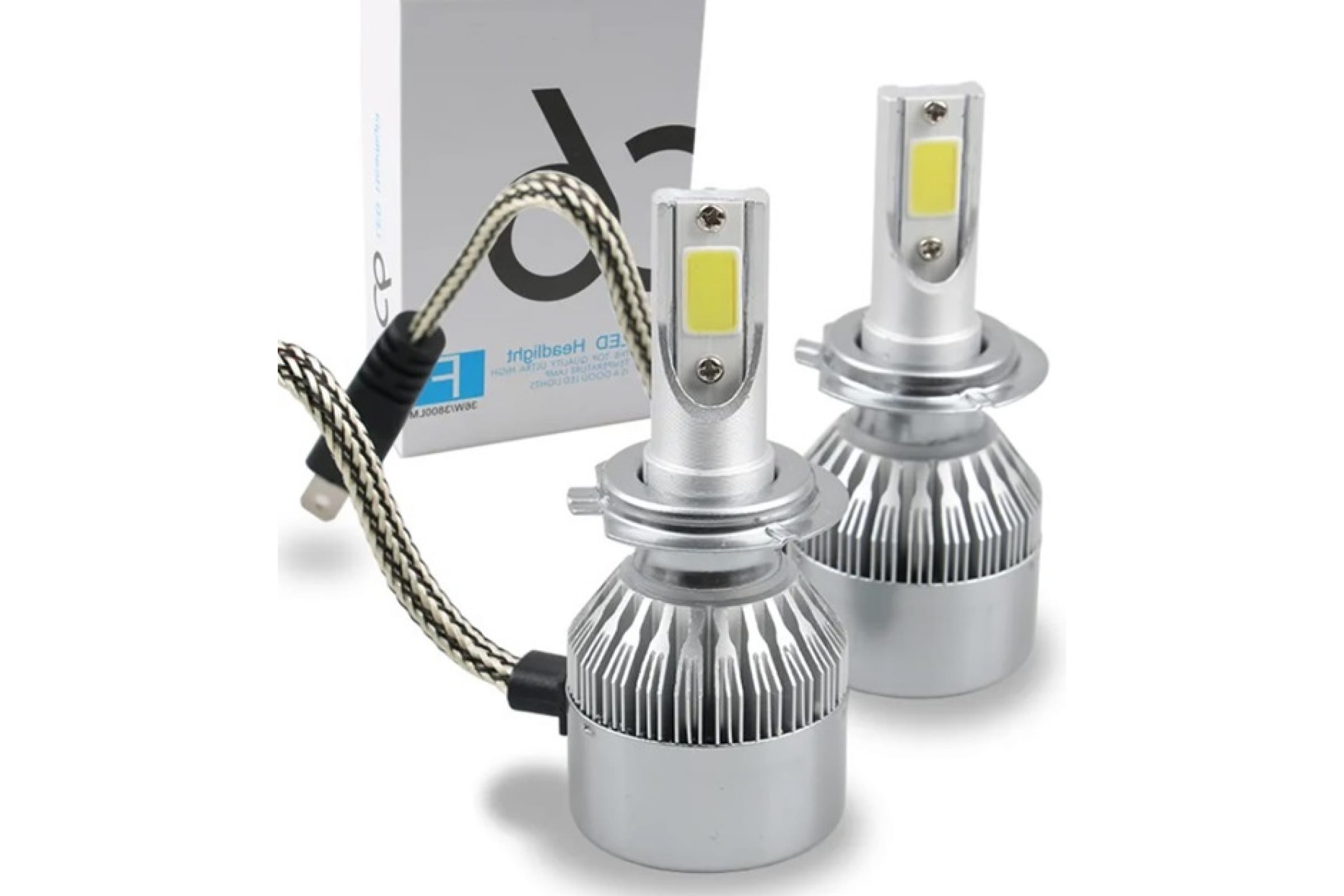 H8C6 — Лампа головного света TORINO AUTO со светодиодами CREE 36W3800LM 6000K 12V со встр. вентилятором, 2 шт. H8C6 TORINO