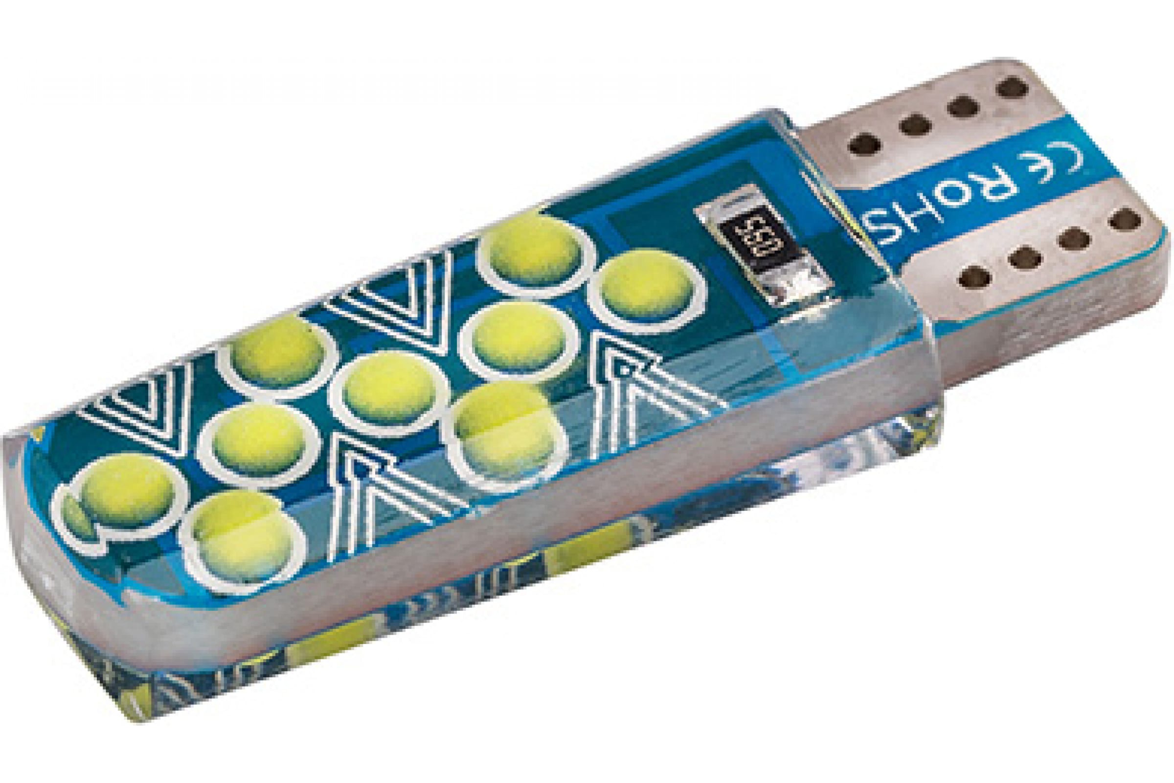 S08201518 — Автолампа SKYWAY диод, T10 (W5W), 12 В, 18 COB диодов, без цоколя, 1-конт., белая S08201518 SKYWAY