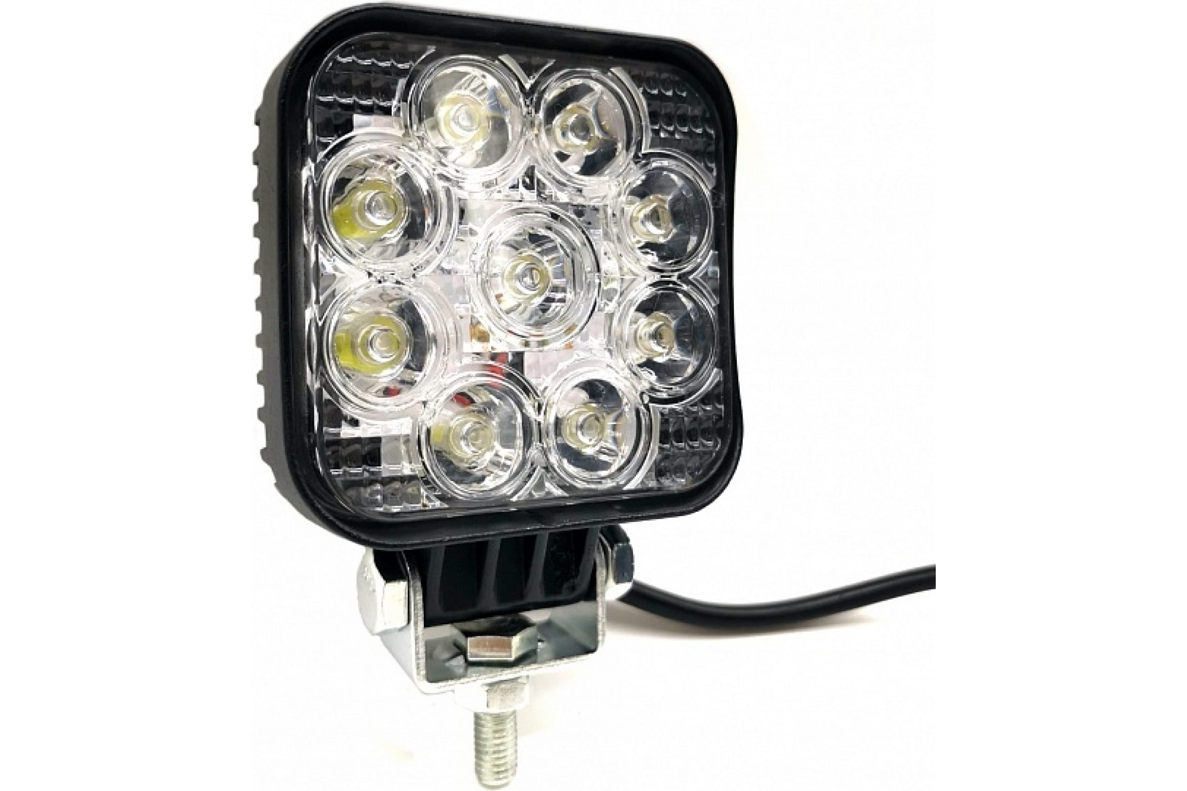 5208 — Фара светодиодная! WL-132S (дальн. свет, кв. мет.корп. 9 LED по кругу, 27W) ВЫМПЕЛ