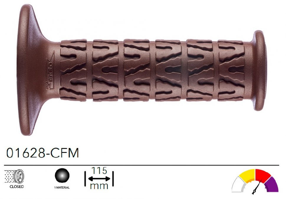 01628CFM — _01628-CFM грипсы 2шт HERITAGE GRIPS VEGA OFF-ROAD BROWN ARIETE