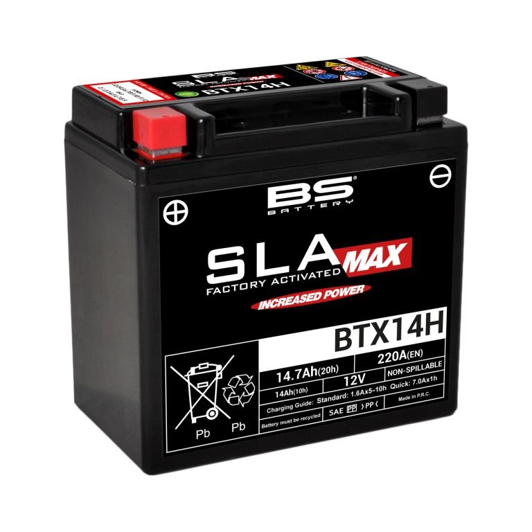 300887 — BTX14H (FA) аккумулятор BS SLA MAX, 12в, 14 ач, 220 а 150X87X145, прямая (  / ), (YTX14H) NEWBMW BS