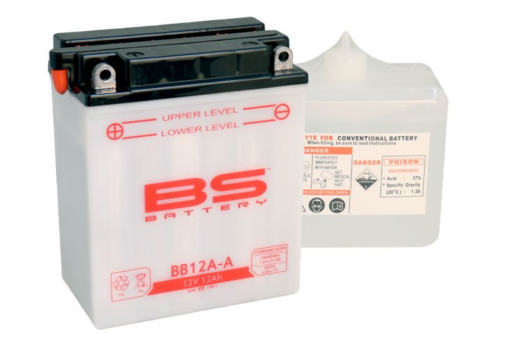 310561 — _BB12A-A Аккумулятор BS, 12В, 12 Ач  155 A 134x80x160, прямая ( +/- ), (YB12A-A) BS