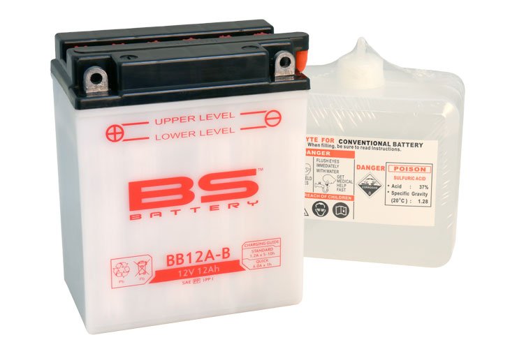310562 — _BB12A-B Аккумулятор BS , 12В, 12 Ач 155 A 134x80x160, прямая ( +/- ), (YB12A-B) BS