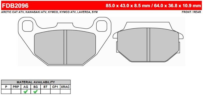 FDB2096SG — FDB2096SG тормозные колодки дисковые MOTO, блистер 2 шт FERODO