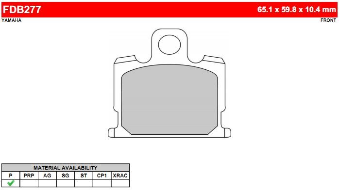 FDB277P — _FDB277P Тормозные колодки дисковые MOTO, блистер 2 шт FERODO